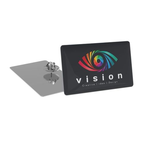 Pin Slim (Ovale moyen, Doming ovale moyen en couleur, Pas d'incrustation en couleur)