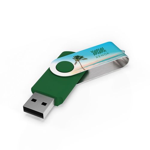 USB Stick Twister (Noir, 4 Go 2.0, Pas de téléversement de données, Impression maximale recto, Impression maximale verso)