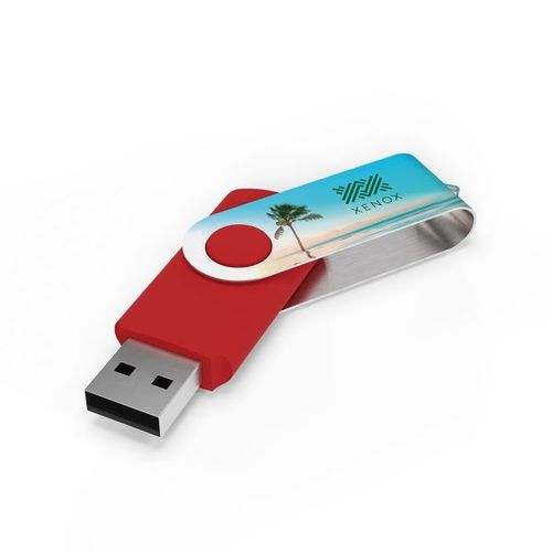 USB Stick Twister (Noir, 4 Go 2.0, Pas de téléversement de données, Impression maximale recto, Impression maximale verso)