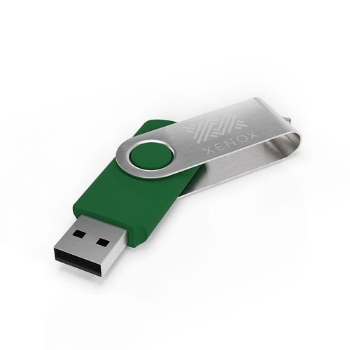 USB Stick Twister (Noir, 64 Go 2.0, Pas de téléversement de données, Gravure recto, Gravure verso)