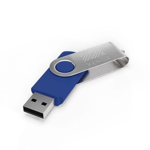 USB Stick Twister (Noir, 64 Go 2.0, Pas de téléversement de données, Gravure recto, Gravure verso)