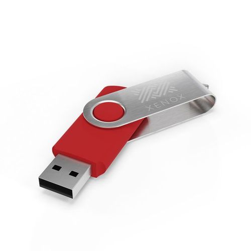 USB Stick Twister (Noir, 64 Go 2.0, Pas de téléversement de données, Gravure recto, Gravure verso)