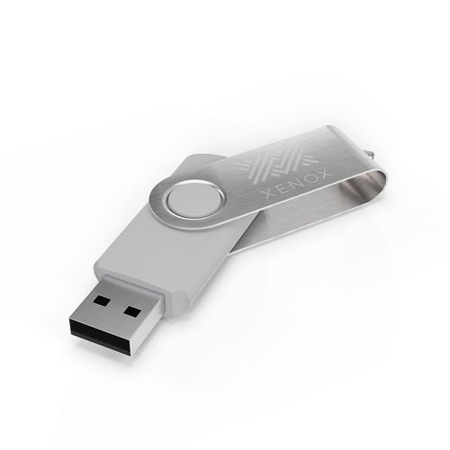 USB Stick Twister (Noir, 64 Go 2.0, Pas de téléversement de données, Gravure recto, Gravure verso)