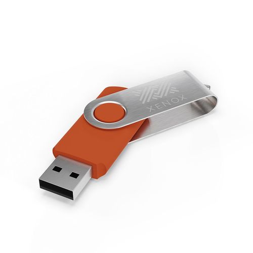 USB Stick Twister (Noir, 64 Go 2.0, Pas de téléversement de données, Gravure recto, Gravure verso)