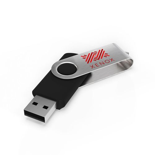 USB Stick Twister (Bleu, 64 Go 2.0, Pas de téléversement de données, Impression en quadrichromie recto, Impression en quadrichromie verso)