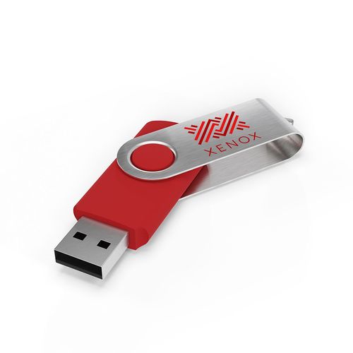 USB Stick Twister (Bleu, 64 Go 2.0, Pas de téléversement de données, Impression en quadrichromie recto, Impression en quadrichromie verso)