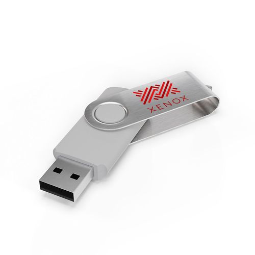 USB Stick Twister (Bleu, 64 Go 2.0, Pas de téléversement de données, Impression en quadrichromie recto, Impression en quadrichromie verso)