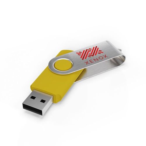 USB Stick Twister (Bleu, 64 Go 2.0, Pas de téléversement de données, Impression en quadrichromie recto, Impression en quadrichromie verso)