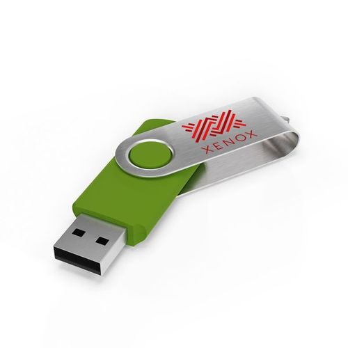 USB Stick Twister (Bleu, 64 Go 2.0, Pas de téléversement de données, Impression en quadrichromie recto, Impression en quadrichromie verso)