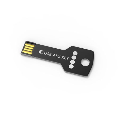 USB Stick Alu Key (Rouge, 128 Go 2.0, Pas de téléversement de données, Gravure recto)