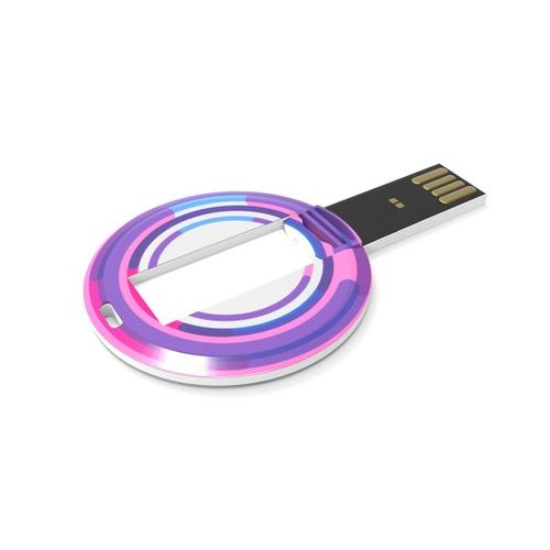 USB Stick Coin Card (Blanc, 4 Go 2.0, Pas de téléversement de données, Impression en quadrichromie recto)