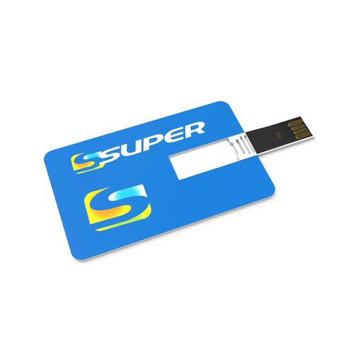 USB Stick Credit Card (Blanc, 4 Go 2.0, Pas de téléversement de données, Impression en quadrichromie recto)