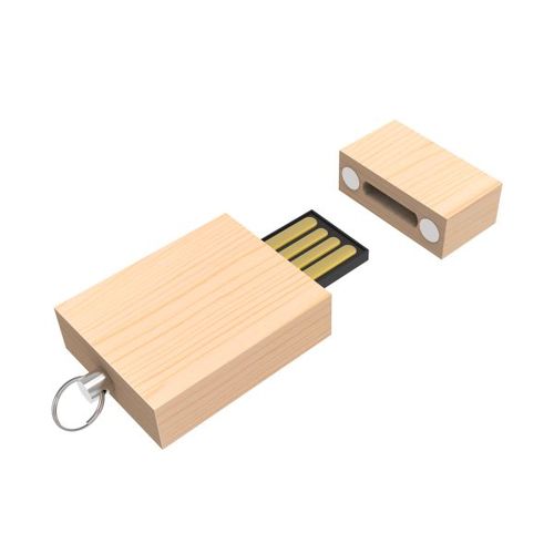 USB Stick Eco Wood (Brun, 4 Go 2.0, Pas de téléversement de données, Impression en quadrichromie recto)