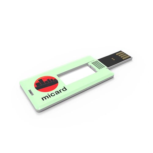 USB Stick Mini Card (Blanc, 64 Go 2.0, Pas de téléversement de données, Impression en quadrichromie recto)