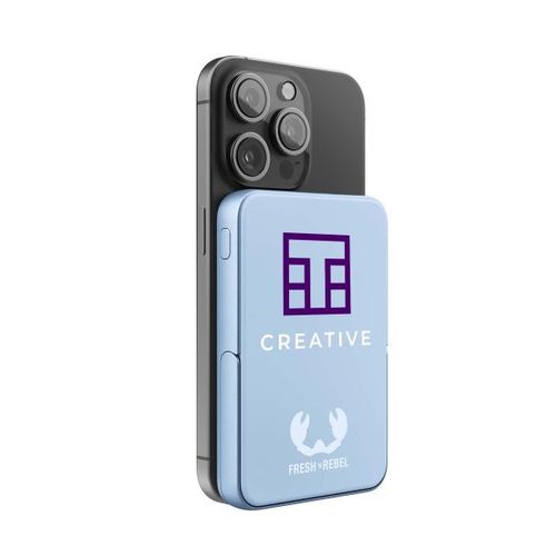 Fresh 'n Rebel Magnetic Wireless Powerbank 5000 mAh (Storm Grey, Impression en couleur)