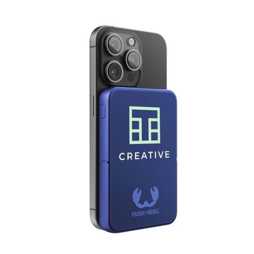 Fresh 'n Rebel Magnetic Wireless Powerbank 5000 mAh (Storm Grey, Impression en couleur)