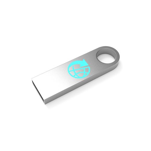 USB Stick E-Circle (Argent, 4 Go 2.0, Pas de téléversement de données, Impression en quadrichromie recto)