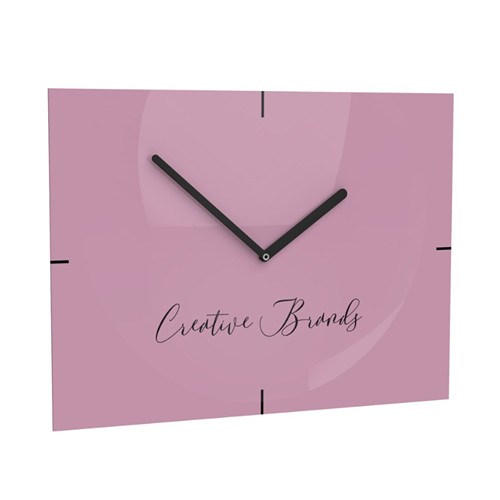 Horae Wall Clock Premium - Rectangulaire 250 x 350 mm - Aiguille argentée petite - Aiguille argentée grande - Bouchon d'horloge argenté