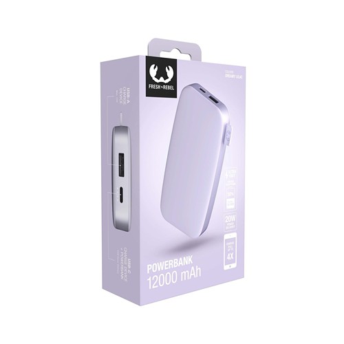 Fresh 'n Rebel Powerbank 12000 mAh USB-C - Dreamy Lilac
