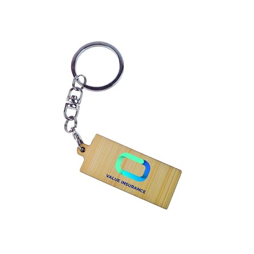 Key Ring Bamboo - Rectangulaire 41 x 18 mm