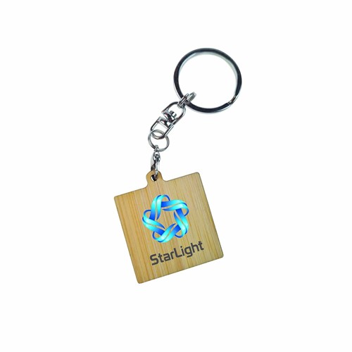Key Ring Bamboo - Rectangulaire 41 x 18 mm