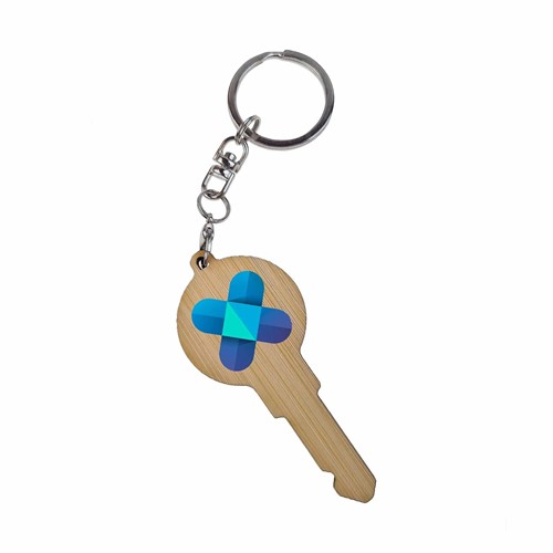 Key Ring Bamboo - Rectangulaire 41 x 18 mm