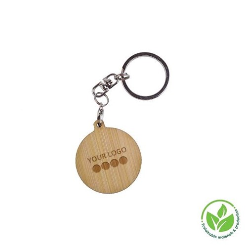 Key Ring Bamboo - Rectangulaire 41 x 18 mm