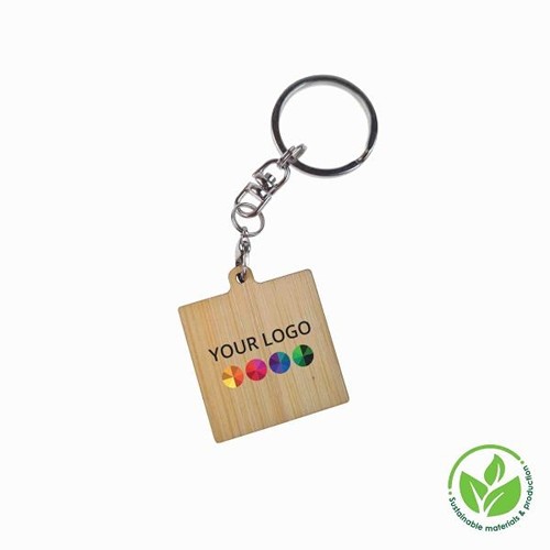 Key Ring Bamboo - Rectangulaire 41 x 18 mm