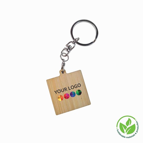 Key Ring Bamboo - Rectangulaire 41 x 18 mm