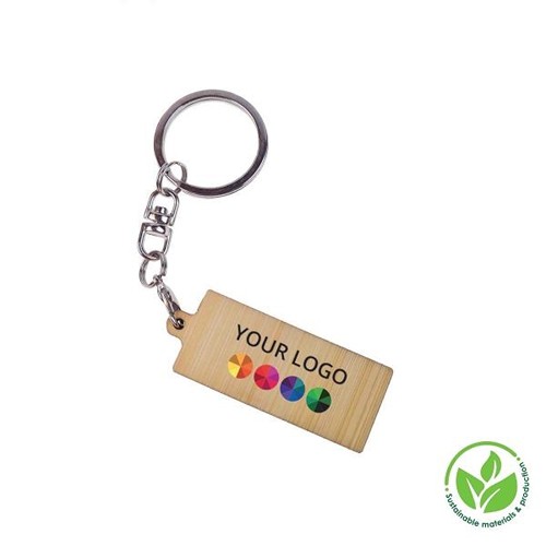 Key Ring Bamboo - Rectangulaire 41 x 18 mm