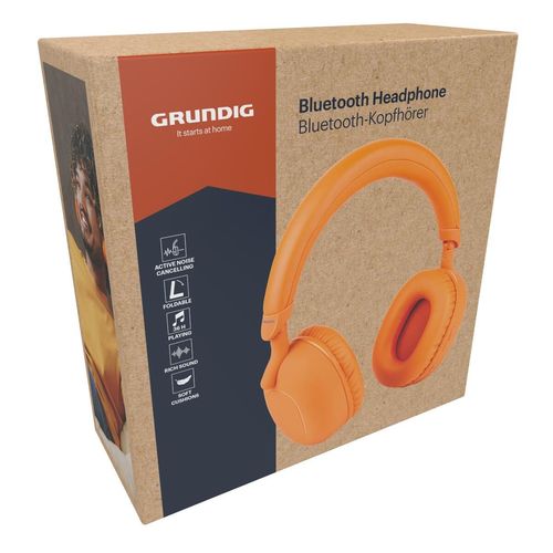 GRUNDIG ANC Bluetooth Headphone 300mAh Orange - 5