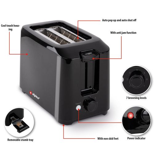 ALPINA Toaster 700W Black
