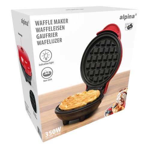 ALPINA Mini Waffle Maker 230V 17x13.5x8cm - 1