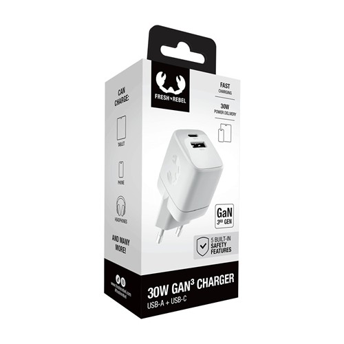 Fresh 'n Rebel 30W PD Wall Charger - Storm Grey - 5