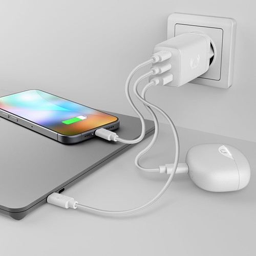 Fresh 'n Rebel 67W PD Wall Charger - Ice Grey - 6