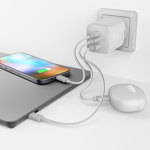 Fresh 'n Rebel 100W PD Wall Charger - Ice Grey - 6