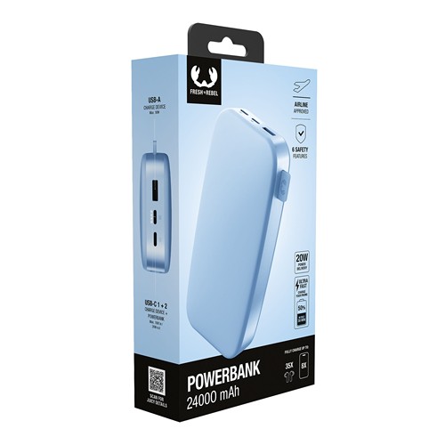 Fresh 'n Rebel Powerbank 24000 mAh USB-C - Vivid Blue