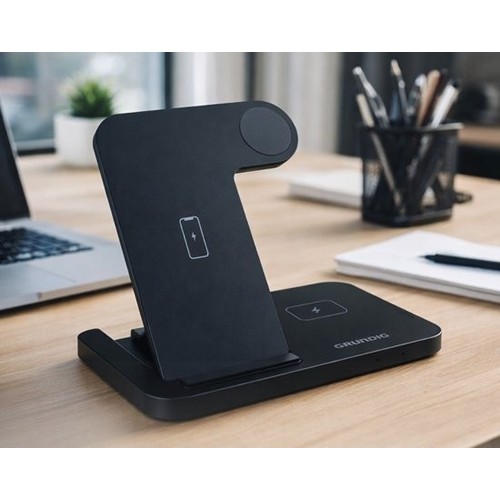 GRUNDIG Wireless Charger 3-in-1 160x150x15mm - Noir