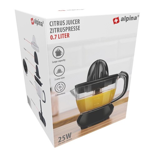 ALPINA Citrus Juicer 700ml 25W Black - Noir