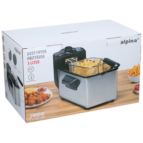 ALPINA Deep Fryer 3L 2000W - Argent
