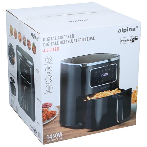 ALPINA Air Fryer 4.5L 1450W Digital - Noir