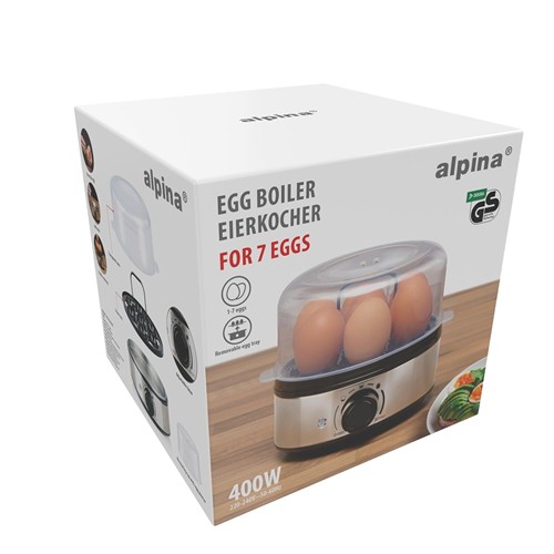 ALPINA Egg Cooker 400W - Argent