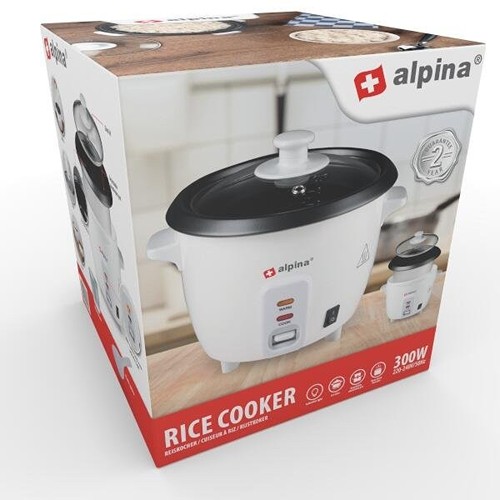 ALPINA Rice Cooker 0.6L 300W - Blanc