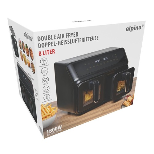 ALPINA Air Fryer 2x4L 1200W - Noir