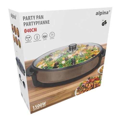 ALPINA Party Pan 1500W Ø40cm - Noir