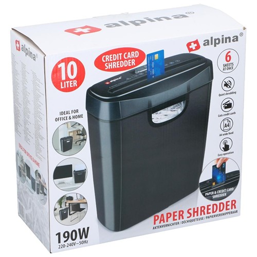 ALPINA Paper Shredder 230V 190W - Noir