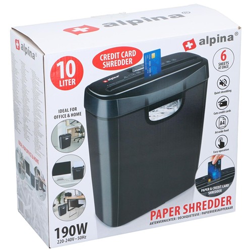 ALPINA Paper Shredder 230V 190W - Noir