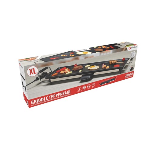 ALPINA Grill Teppanyaki 230V 2000W 70x23cm - Noir
