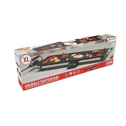 ALPINA Grill Teppanyaki 230V 2000W 70x23cm - Noir