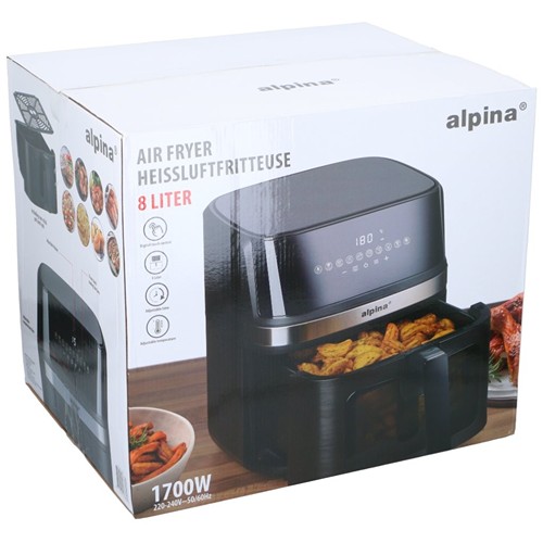 ALPINA Air Fryer 8L 1700W 230V - Noir